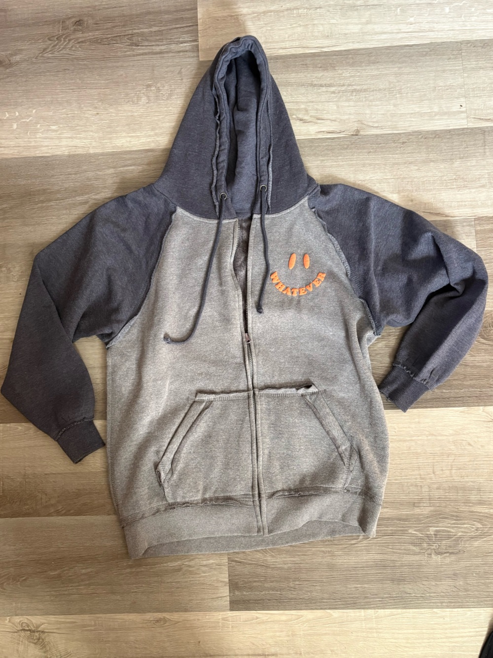 Pacifica Heather Gray Sweatshirt with Orange Label Detail